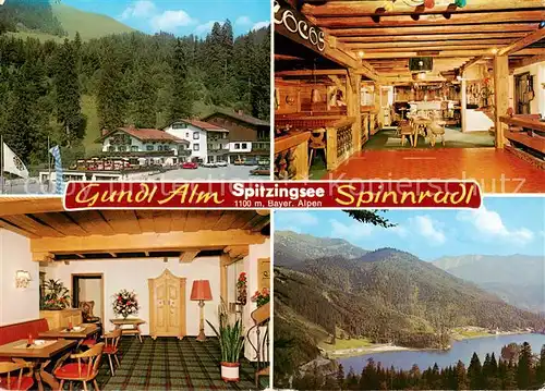 AK / Ansichtskarte 73868377 Spitzingsee_Schliersee Hotel Pension Gundl Alm Gaststube Spinnradl Panorama 
