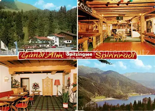 AK / Ansichtskarte  Spitzingsee_Schliersee Hotel Pension Gundl Alm Gaststube Spinnradl Panorama 