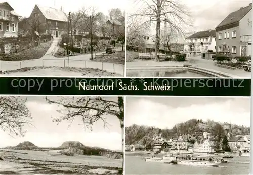 AK / Ansichtskarte  Naundorf_Struppen Teilansichten Elbe Fahrgastschiff Landschaftspanorama Naundorf_Struppen