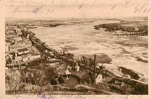 AK / Ansichtskarte  Kiew_Kiev Stadtpanorama mit Ufer des Dnjepr Kiew_Kiev