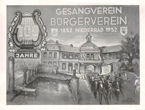 AK / Ansichtskarte  Niederrad 100 Jahre Gesangverein Buergerverein Kuenstlerkarte Sonderstempel Niederrad