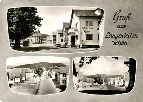 AK / Ansichtskarte 73868464 Langenleiten_Sandberg Gasthof Pension Linde Ortsansichten Bromsilber 