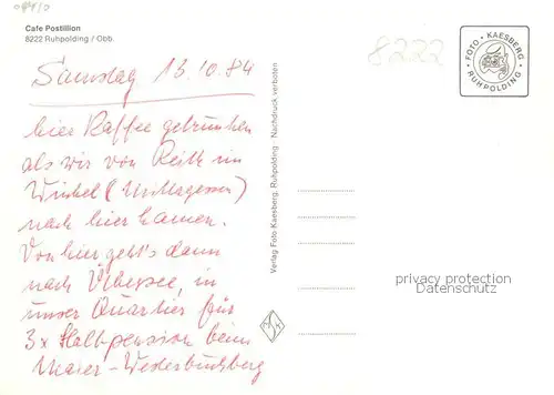 AK / Ansichtskarte  Ruhpolding Cafe Postillion Ruhpolding