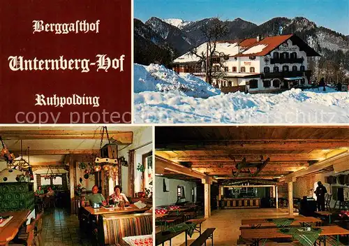 AK / Ansichtskarte  Ruhpolding Berggasthof Unternberg Hof Gastraeume Ruhpolding