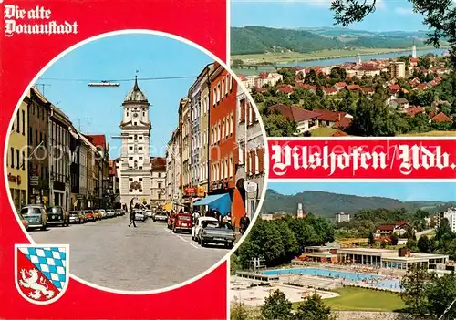 AK / Ansichtskarte  Vilshofen_Donau Stadttor Panorama Freibad Vilshofen Donau