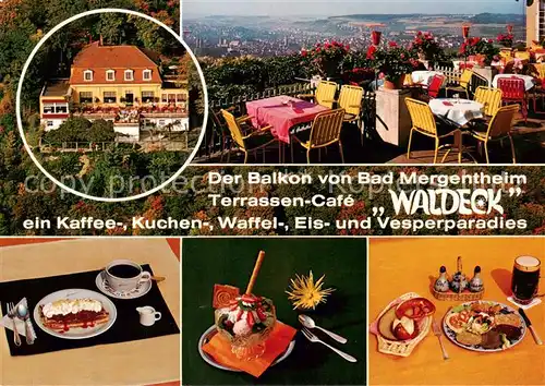 AK / Ansichtskarte  Bad_Mergentheim Terrassen Cafe Waldeck Balkonblick Kaffee Kuchen Vesperplatte Bad_Mergentheim