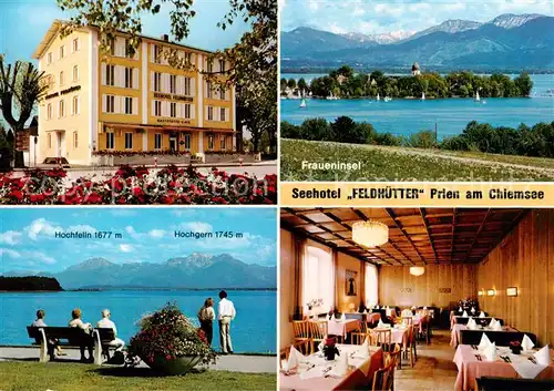 AK / Ansichtskarte  Prien_Chiemsee Seehotel Feldhuetter Fraueninsel Hochfelln Hochgern Gastraum Prien Chiemsee