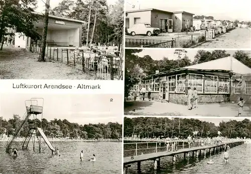 AK / Ansichtskarte  Arendsee_Altmark Musikpavillon Strand Bungalowsiedlung HO Strandgaststaette Bad Arendsee Altmark