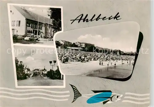 AK / Ansichtskarte  Ahlbeck_Ostseebad Teilansichten Strand Ahlbeck_Ostseebad