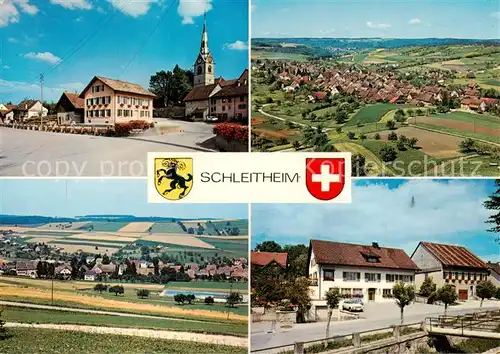 AK / Ansichtskarte  Schleitheim_SH Ortsansicht mit Kirche Panorama Gasthaus 