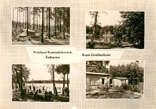 AK / Ansichtskarte  Zschorna_Grossenhain Waldbad Brettmuehlenteich Camping Bungalows Zschorna Grossenhain