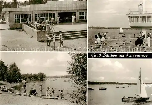 AK / Ansichtskarte  Gross_Saerchen am Knappensee Restaurant Strand Segeln Gross Saerchen