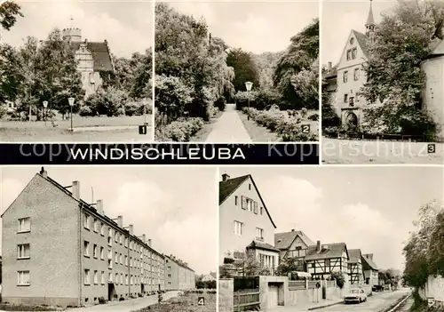 AK / Ansichtskarte 73868627 Windischleuba Ehem Schloss Park Eingang zur Jugendherberge Neubauten August Bebel Strasse Windischleuba