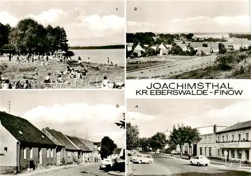 AK / Ansichtskarte  Joachimsthal_Brandenburg Freibad am Grimnitzsee Teilansicht Glockenstrasse Ernst Thaelmann Strasse 