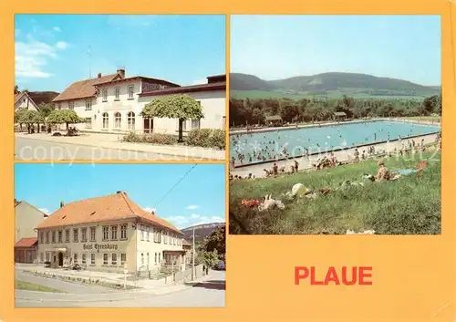 AK / Ansichtskarte 73868657 Plaue_Thueringen Hotel Plauescher Grund HO Gaststaette und Hotel Ehrenberg Freibad Plaue_Thueringen