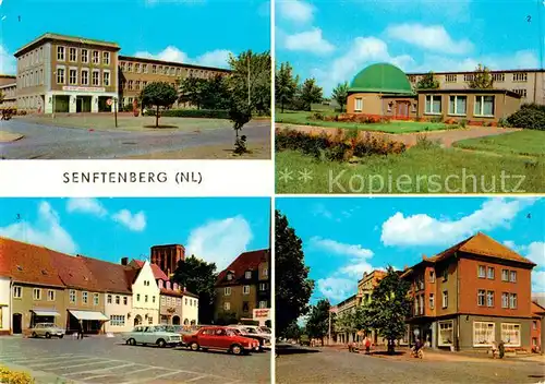 AK / Ansichtskarte  Senftenberg__Niederlausitz Ingenieurschule Planetarium Platz der Freundscchaft Bahnhofstrasse und HOG Stadtcafe 