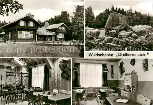 AK / Ansichtskarte  Brotterode Waldschaenke Dreiherrenstein am Rennsteig Gastraeume  Brotterode