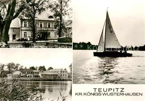 AK / Ansichtskarte  Teupitz Rathaus Hotels Segelboot Teupitz