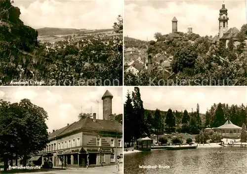 AK / Ansichtskarte 73868669 Auerbach__Vogtland Panorama Breitscheidstrasse Waldbad Brunn 