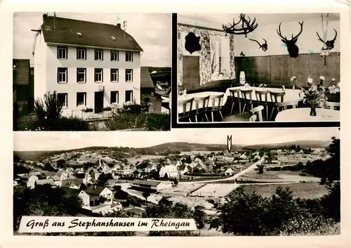 AK / Ansichtskarte  Stephanshausen_Geisenheim Gasthaus Pension Waldeslust Gastraum Panorama 