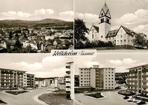 AK / Ansichtskarte  Kelkheim Panorama Motiv mit Kirche Wohnsiedlung Hochhaeuser Kelkheim