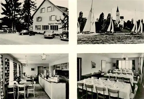 AK / Ansichtskarte  Riedern_Romanshorn_TG Hotel Roessli Restaurant Segelboote Bodensee Kirche 