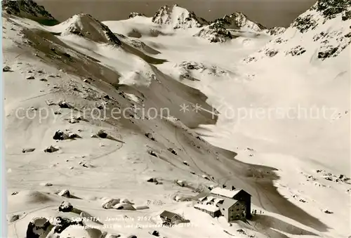 AK / Ansichtskarte  Jamtalhuette_2165m_Sivretta_AT mit Jamspitzen und Dreilaenderspitze 