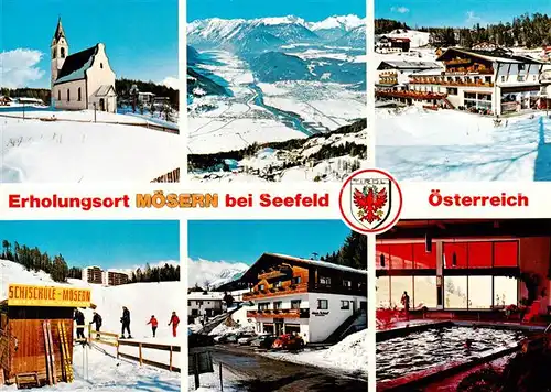 AK / Ansichtskarte  Moesern_Seefeld_Tirol_AT Marienkapelle Oberinntalblick Hotel Inntalerhof Skilift Skiwiese Kaufhaus Pension Schoepf Hallenba Inntalerhof 