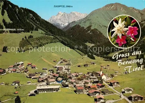 AK / Ansichtskarte  Berwang_Tirol_AT Fliegeraufnahme mit Jaegerhaus und Zugspitze 