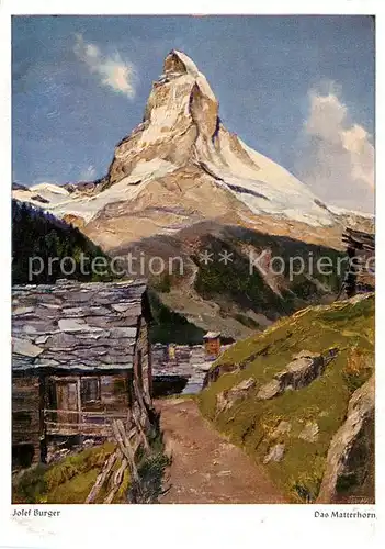 AK / Ansichtskarte  Zermatt_VS Matterhorn Kuenstlerkarte Zermatt_VS
