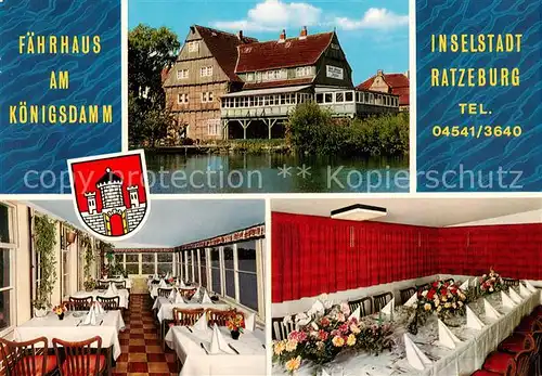 AK / Ansichtskarte  Ratzeburg Hotel Restaurant Faehrhaus am Koenigsdamm Gastraeume Ratzeburg