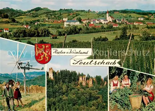 AK / Ansichtskarte  Leutschach Panorama Windrad Burgruine Winzerinnen Leutschach