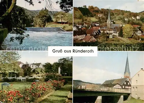 AK / Ansichtskarte 73868887 Ruenderoth Stauwehr Kirche Park Bruecke Ruenderoth