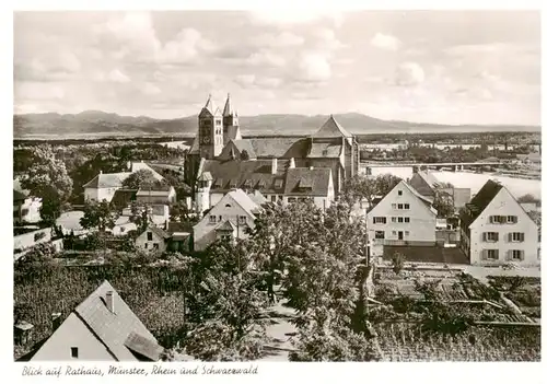 AK / Ansichtskarte 73868946 Breisach_Rhein Blick auf Rathaus Muenster Rhein und Schwarzwald Breisach Rhein