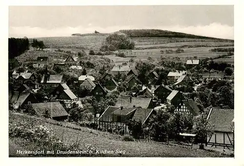 AK / Ansichtskarte  Herkersdorf_Kirchen_Sieg mit Druidenstein 