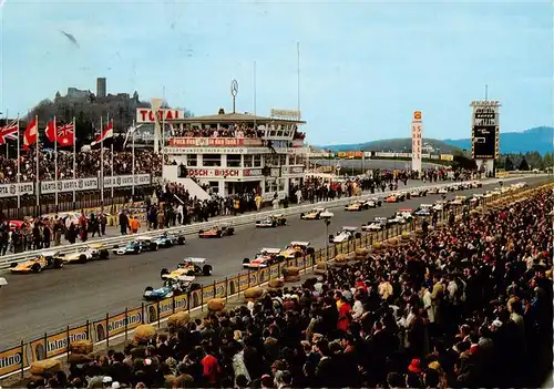 AK / Ansichtskarte  Nuerburgring Blick auf Start und Ziel mit Nuerburg und Hohe Acht Nuerburgring