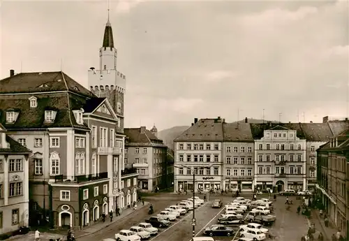 AK / Ansichtskarte  Loebau_Sachsen Rathaus mit Platz der Befreiung Loebau Sachsen