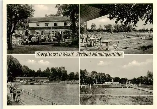 AK / Ansichtskarte  Borghorst_Westfalen Freibad Nuenningsmuehle Details Borghorst_Westfalen