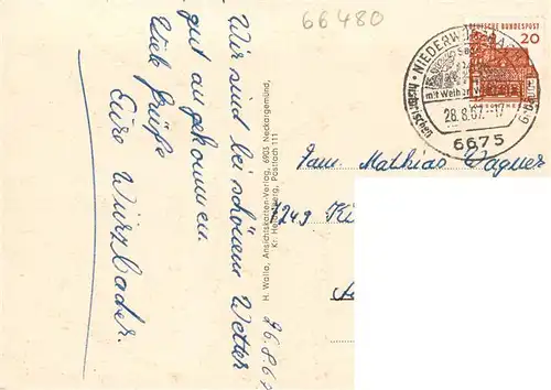 AK / Ansichtskarte  Niederwuerzbach_Blieskastel Beethovenstrasse Cafe Alte Steige Philippsburg Weiherpartie 