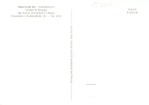 AK / Ansichtskarte  Bad_Honnef Haus in der Au Bad_Honnef