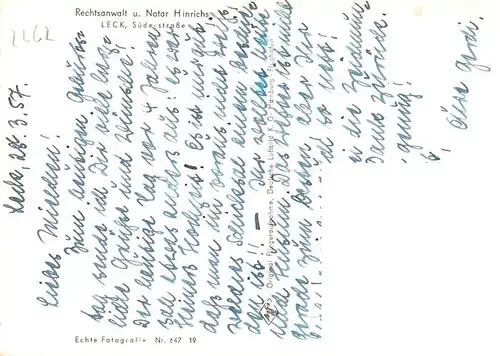 AK / Ansichtskarte  Leck_Schleswig-Holstein Rechtsanwalt und Notar Hinrichs Fliegeraufnahme 