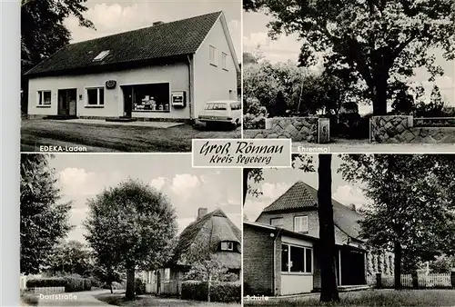 AK / Ansichtskarte 73869172 Gross-Roennau EDEKA Laden Ehrenmal Dorfstrasse Schule 