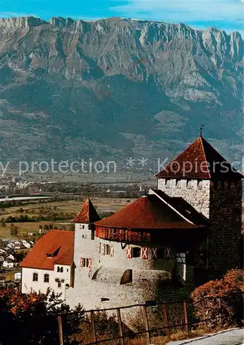 AK / Ansichtskarte  Fuerstentum_Liechtenstein Schloss Vaduz mit Kreuzbergen 