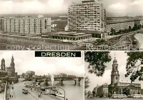 AK / Ansichtskarte  Dresden_Elbe Am Pirnaischen Platz Bruehlsche Terrasse Kreuzkirche am Altmarkt 