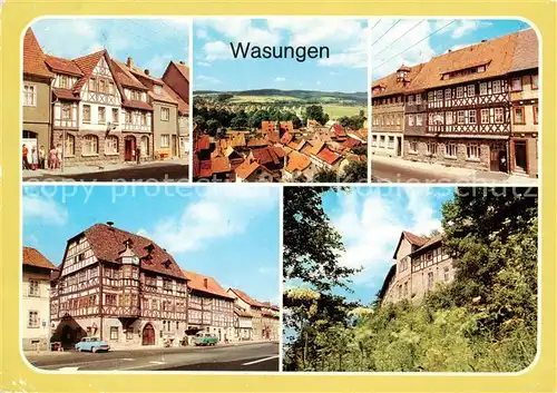 AK / Ansichtskarte  Wasungen HO Gaststaette Erholung Ortsblick Gasthof Zum Baeren Rathaus Burg Maienluft Wasungen