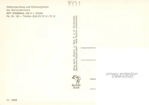 AK / Ansichtskarte  Altstaedten_Allgaeu Schwesternhaus und Erholungsheim der Borromaeerinnen Altstaedten_Allgaeu