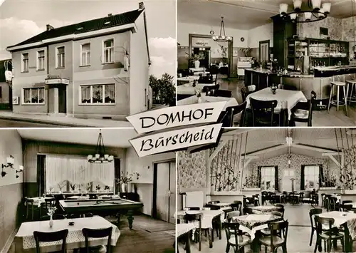 AK / Ansichtskarte  Burscheid Gaststaette Domhof Gastraum Billardzimmer Burscheid