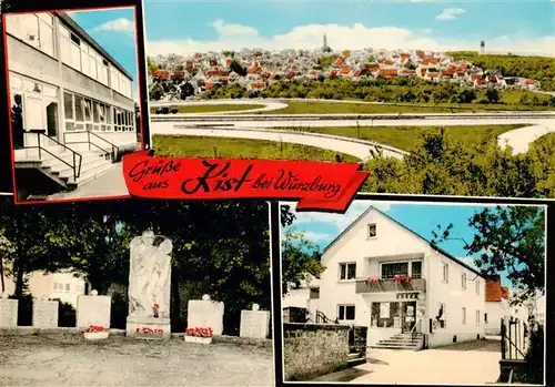 AK / Ansichtskarte 73869359 Kist_Wuerzburg_Bayern Panorama Teilansichten Gedenkstaette 