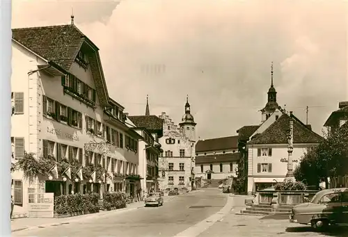 AK / Ansichtskarte  Sursee_LU Ortszentrum Brunnen 