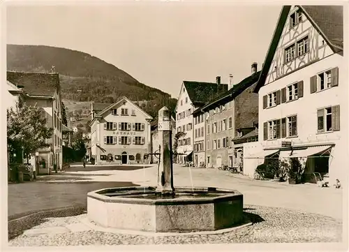AK / Ansichtskarte  Mels_SG Dorfplatz Brunnen Rathaus 